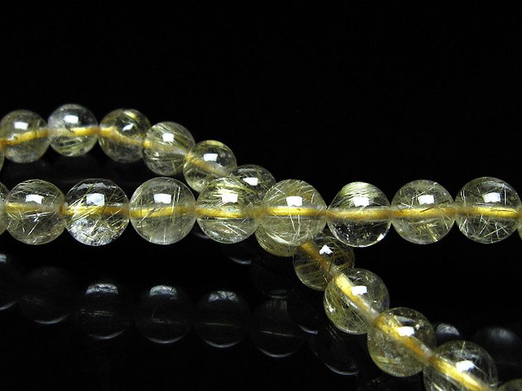 ゴールドタイチンルチル ブレスレット 6mm [t171-8312] 2枚目