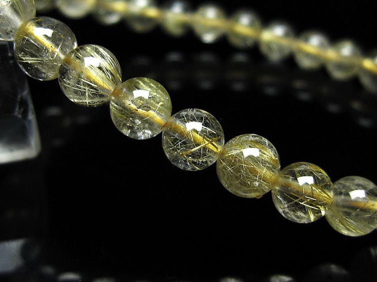 ゴールドタイチンルチル ブレスレット 6mm [t171-8312] 3枚目