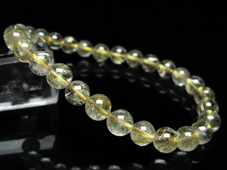 ゴールドタイチンルチル ブレスレット 7mm [t171-8315] 1枚目