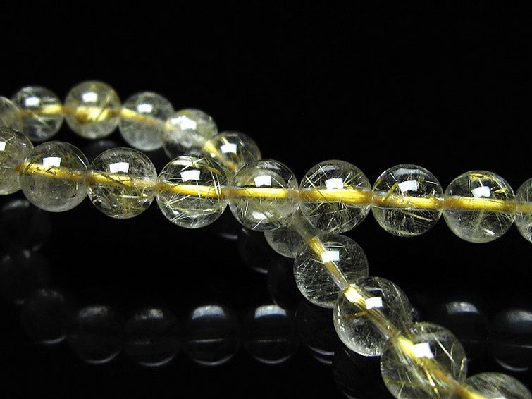 ゴールドタイチンルチル ブレスレット 7mm [t171-8315] 2枚目