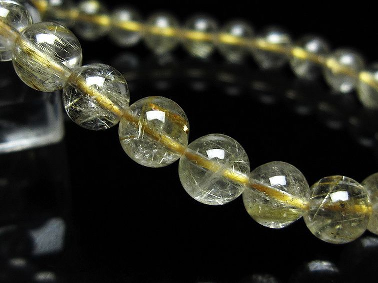 ゴールドタイチンルチル ブレスレット 7mm [t171-8315] 3枚目