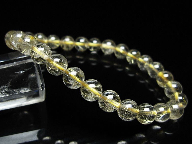 ゴールドタイチンルチル ブレスレット 7mm [t171-8322] 1枚目