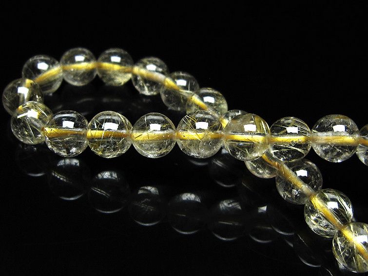 ゴールドタイチンルチル ブレスレット 7mm [t171-8322] 2枚目