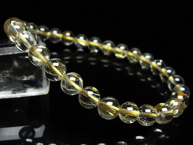 ゴールドタイチンルチル ブレスレット 6mm [t171-8325] 1枚目