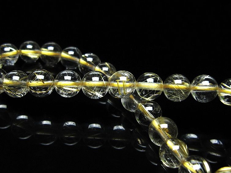 ゴールドタイチンルチル ブレスレット 6mm [t171-8325] 2枚目