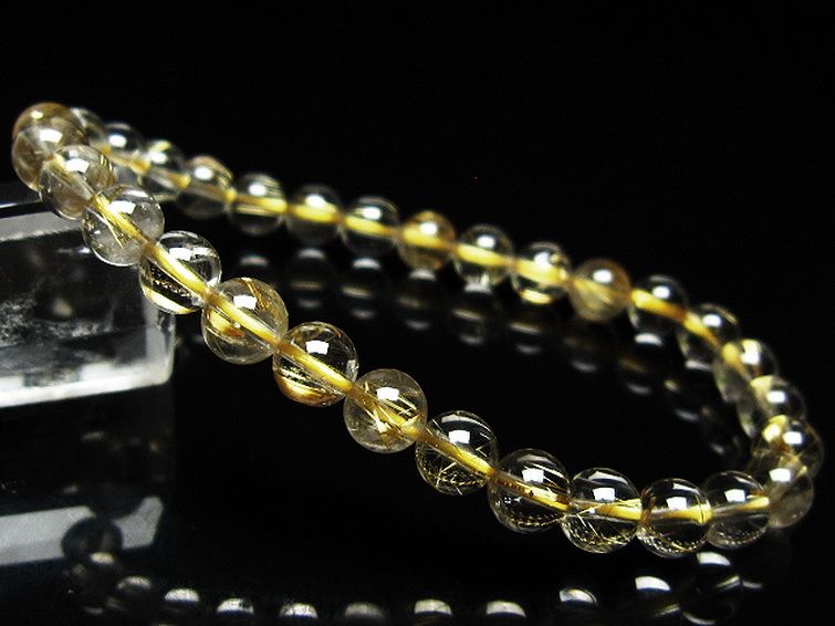 ゴールドタイチンルチル ブレスレット 6mm [t171-8330] 1枚目