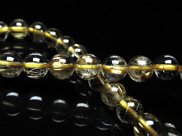 ゴールドタイチンルチル ブレスレット 6mm [t171-8330] 2枚目