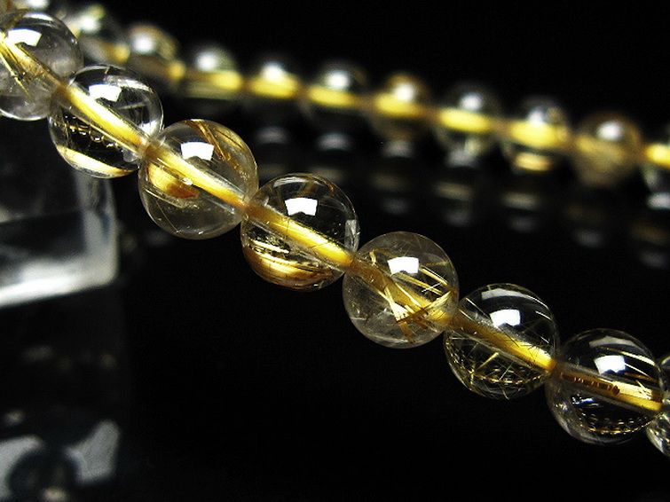 ゴールドタイチンルチル ブレスレット 6mm [t171-8330] 3枚目