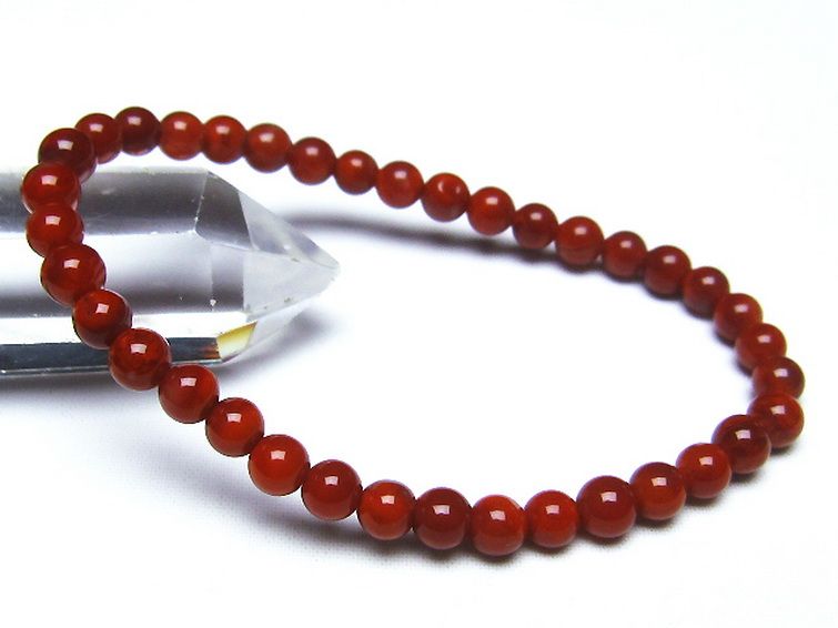 レッドアゲート 赤メノウ ブレスレット 5mm [T187-1389] 1枚目