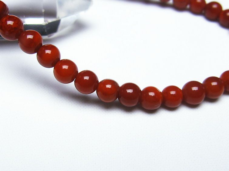 レッドアゲート 赤メノウ ブレスレット 5mm [T187-1389] 3枚目