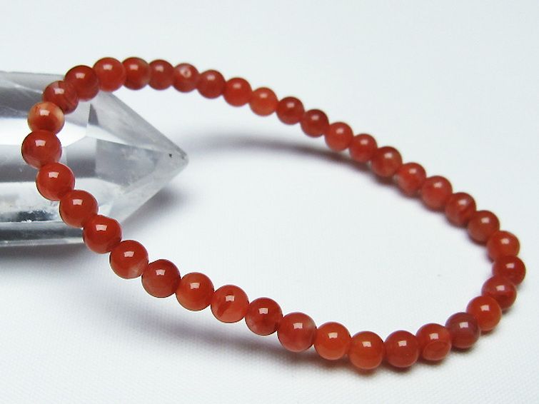 レッドアゲート 赤メノウ ブレスレット 5mm [T187-1522] 1枚目