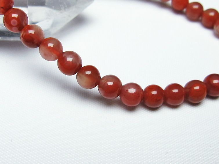 レッドアゲート 赤メノウ ブレスレット 6mm [T187-1544] 3枚目