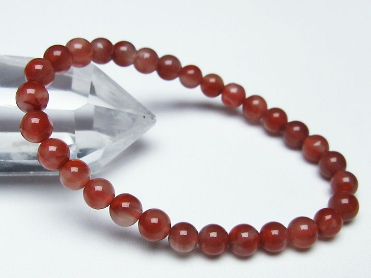 レッドアゲート 赤メノウ ブレスレット 6mm [T187-1562] 1枚目