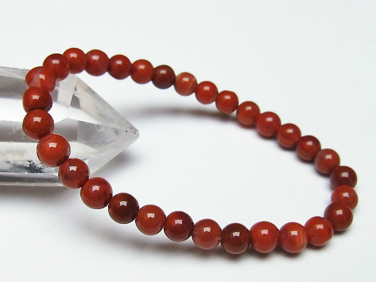 レッドアゲート 赤メノウ ブレスレット 6mm [T187-1682] 1枚目