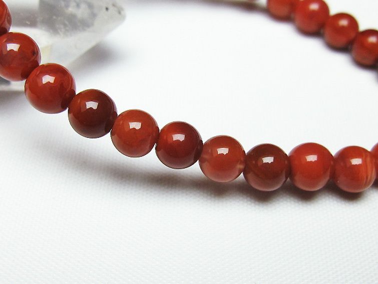 レッドアゲート 赤メノウ ブレスレット 6mm [T187-1682] 3枚目