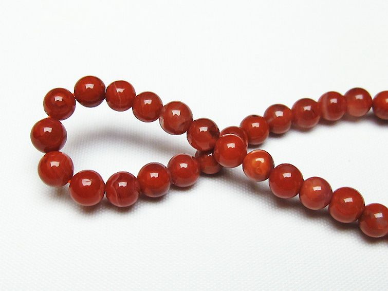 レッドアゲート 赤メノウ ブレスレット 6mm [t187-1693] 2枚目