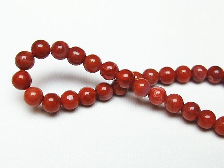 レッドアゲート 赤メノウ ブレスレット 6mm [T187-1699] 2枚目