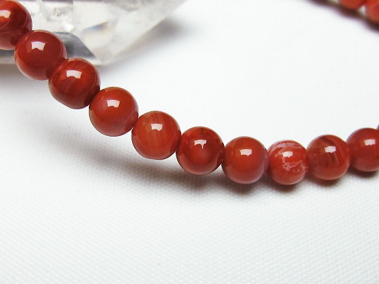 レッドアゲート 赤メノウ ブレスレット 6mm [T187-1699] 3枚目