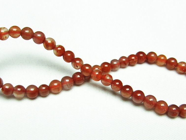 レッドアゲート 赤メノウ ブレスレット 4mm [T187-1733] 2枚目