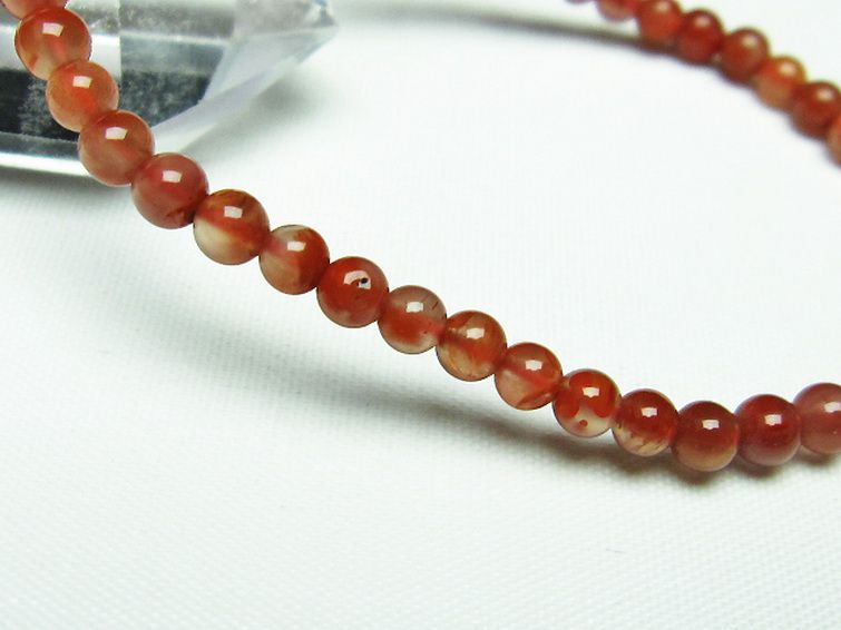 レッドアゲート 赤メノウ ブレスレット 4mm [T187-1733] 3枚目