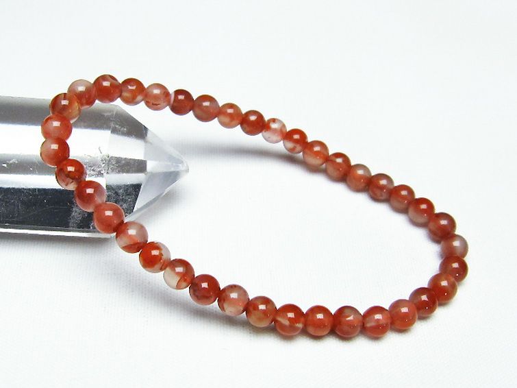 レッドアゲート 赤メノウ ブレスレット 5mm [t187-1750] 1枚目