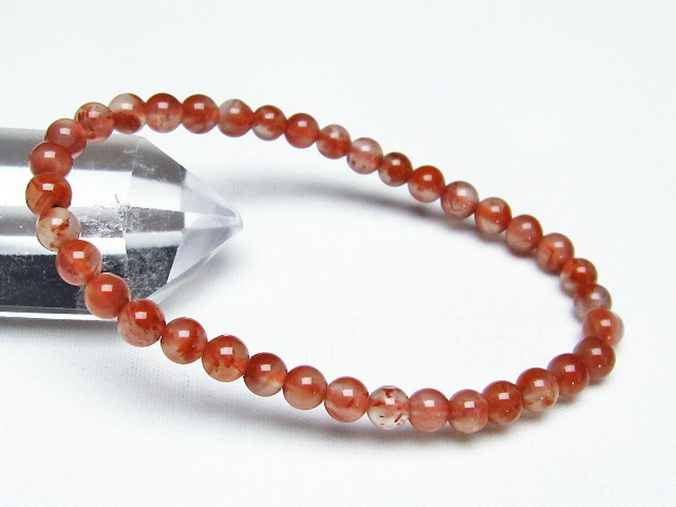 レッドアゲート 赤メノウ ブレスレット 5mm [T187-1751] 1枚目