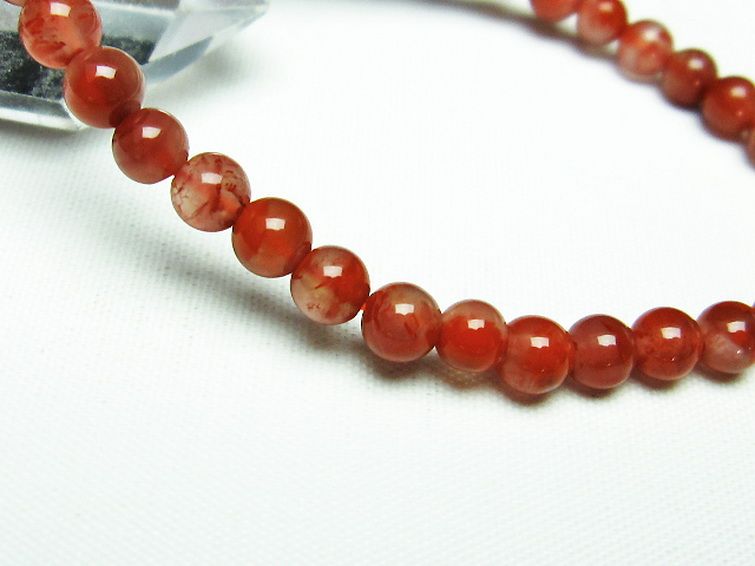 レッドアゲート 赤メノウ ブレスレット 5mm [t187-1760] 3枚目