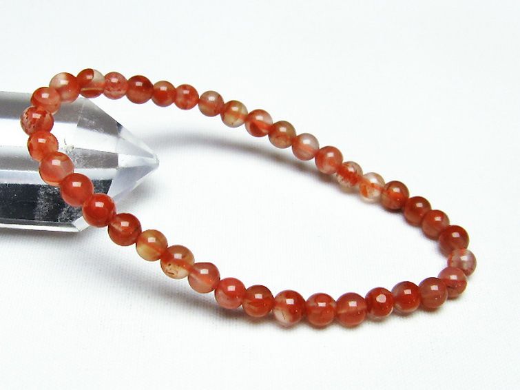 レッドアゲート 赤メノウ ブレスレット 5mm [T187-1768] 1枚目