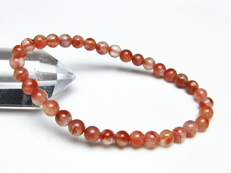 レッドアゲート 赤メノウ ブレスレット 6mm [T187-1778] 1枚目