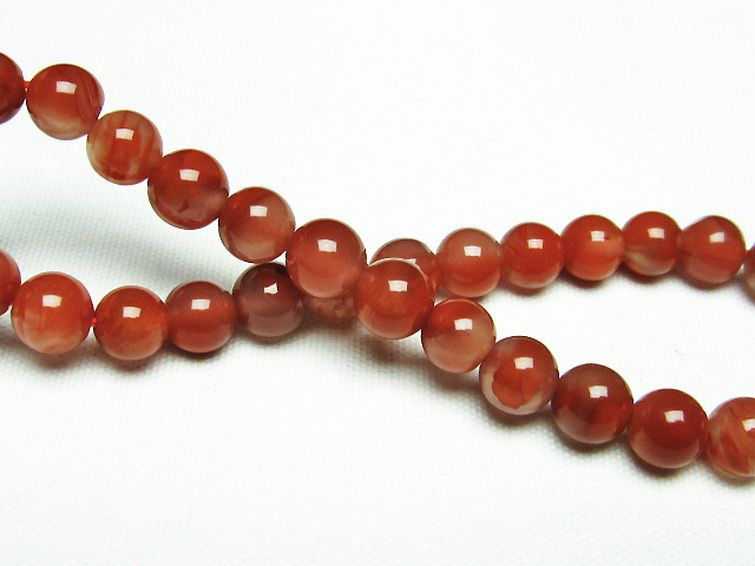 レッドアゲート 赤メノウ ブレスレット 6mm [T187-1828] 2枚目