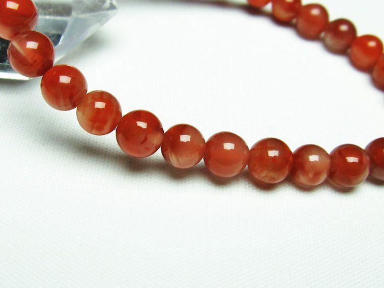 レッドアゲート 赤メノウ ブレスレット 6mm [T187-1828] 3枚目