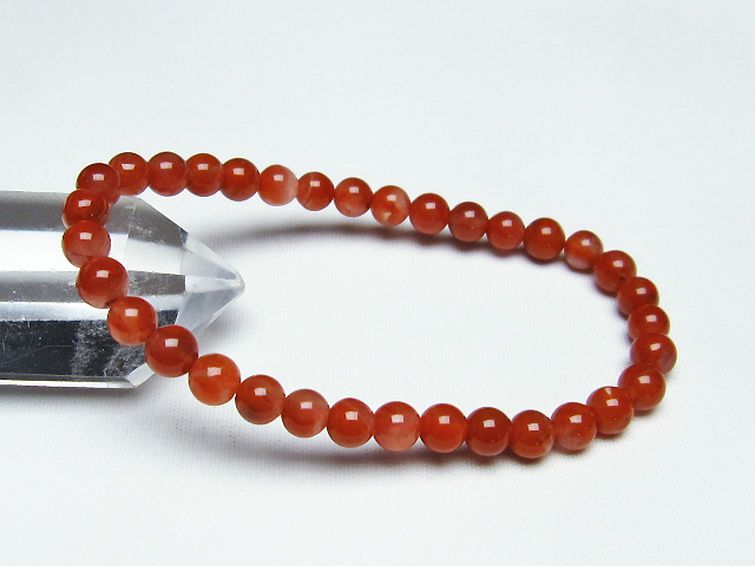 レッドアゲート 赤メノウ ブレスレット 6mm [t187-1838] 1枚目