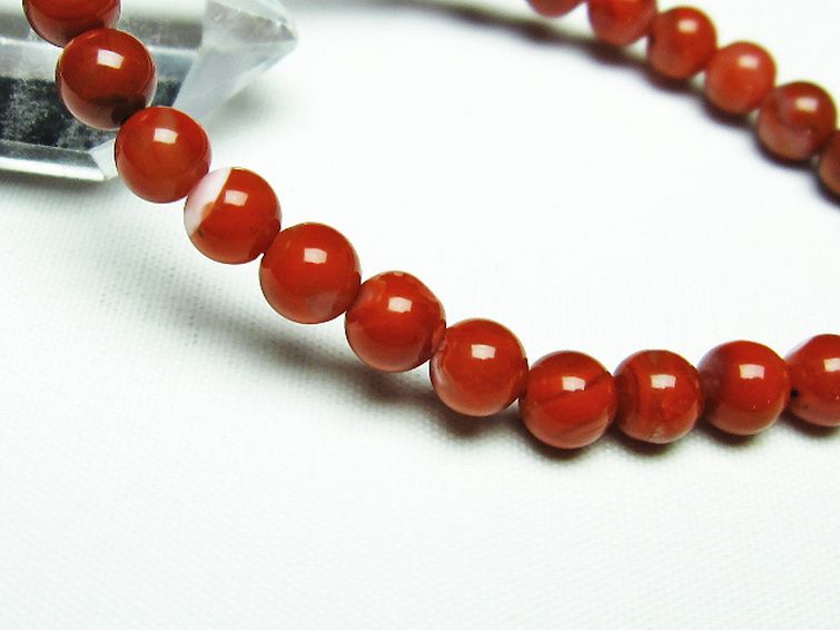 レッドアゲート 赤メノウ ブレスレット 6mm [T187-1859] 3枚目