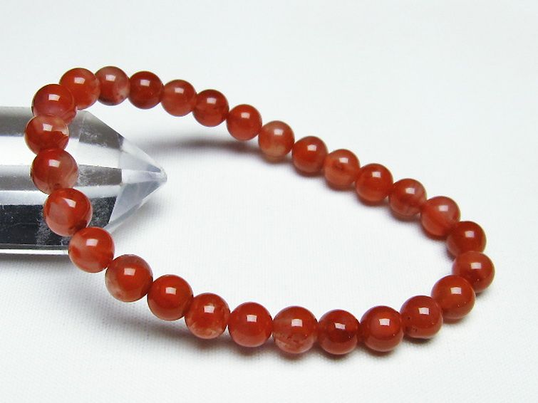 レッドアゲート 赤メノウ ブレスレット 7mm [t187-1863] 1枚目