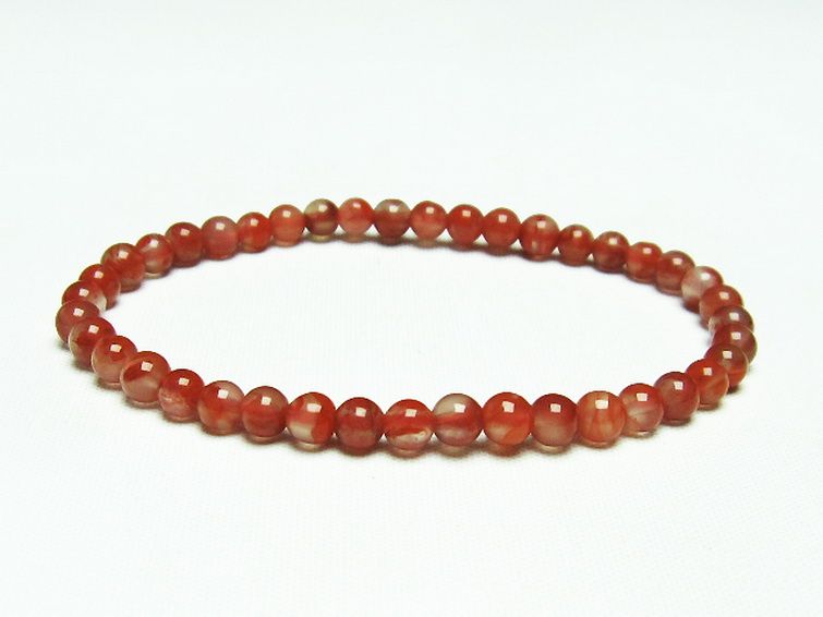 レッドアゲート 赤メノウ ブレスレット 5mm [T187-1879] 1枚目