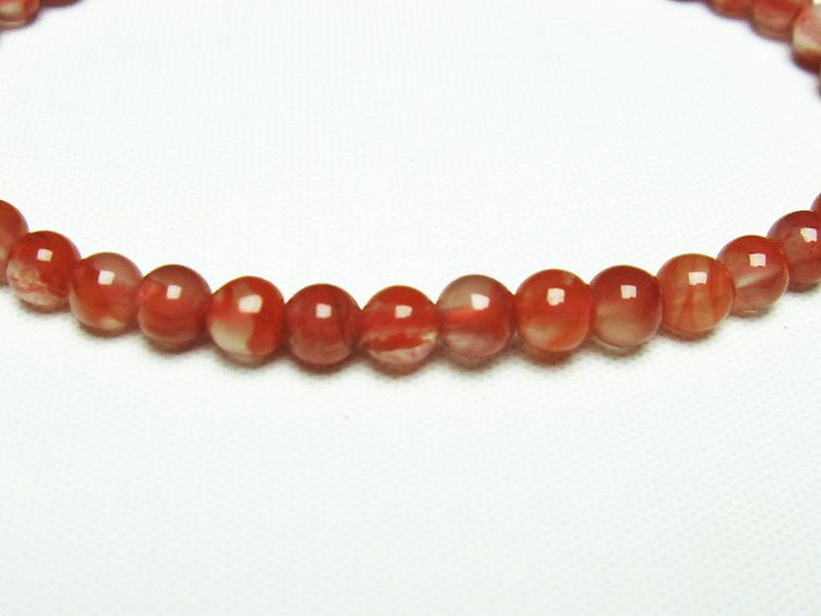レッドアゲート 赤メノウ ブレスレット 5mm [T187-1879] 3枚目