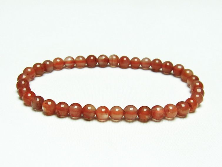 レッドアゲート 赤メノウ ブレスレット 5mm [t187-1886] 1枚目