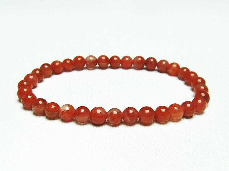 レッドアゲート 赤メノウ ブレスレット 6mm [T187-1949] 1枚目