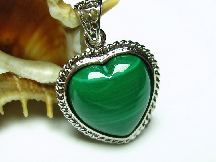 マラカイトハート ペンダント [t19-2708] 1枚目