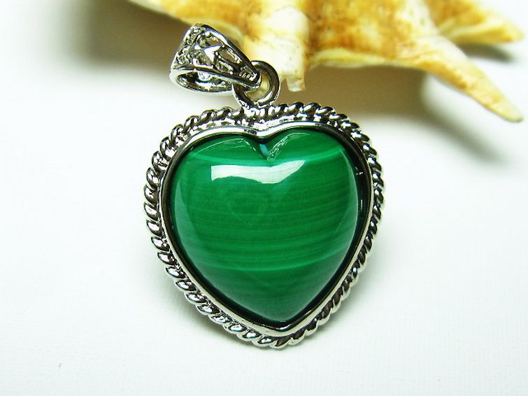 マラカイトハート ペンダント [t19-2708] 2枚目