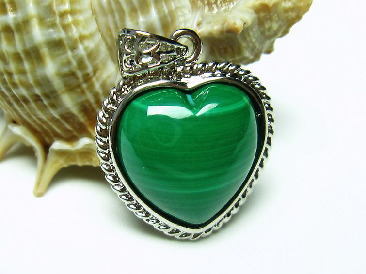マラカイトハート ペンダント [t19-2708] 3枚目