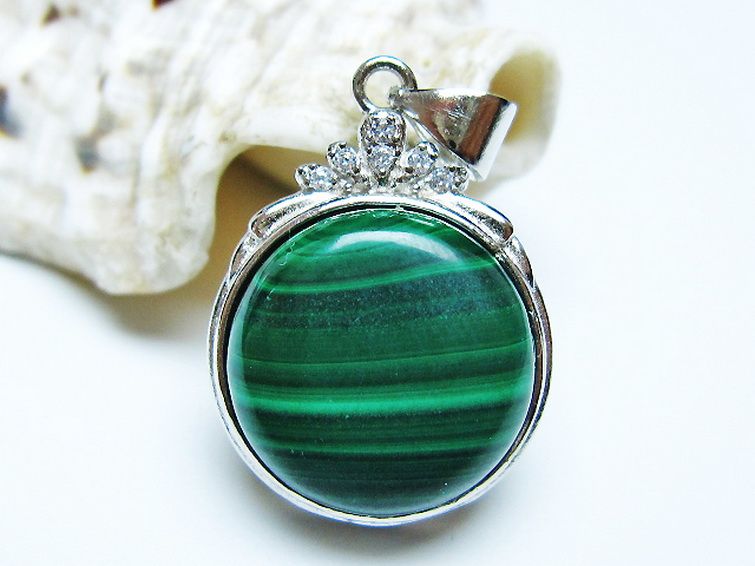 マラカイト ペンダント [t19-3827] 2枚目