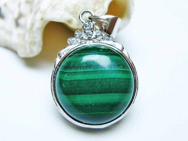 マラカイト ペンダント [t19-3834] 2枚目