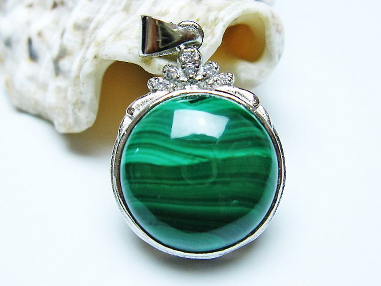 マラカイト ペンダント [t19-3838] 2枚目