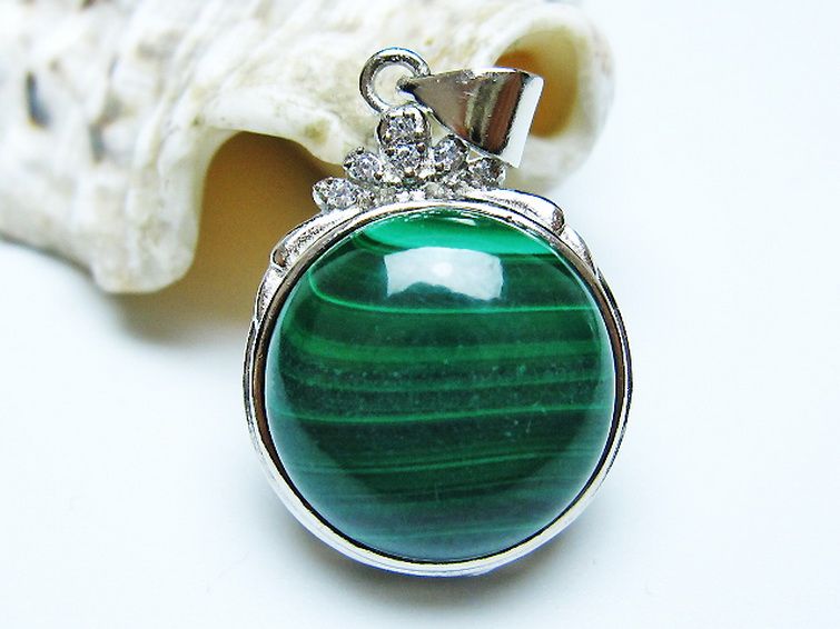 マラカイト ペンダント [t19-3840] 2枚目