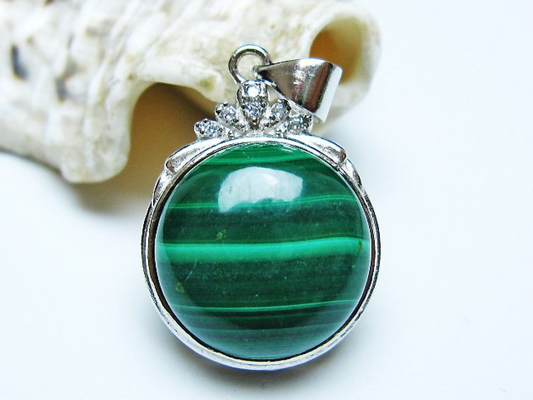 マラカイト ペンダント [t19-3843] 2枚目