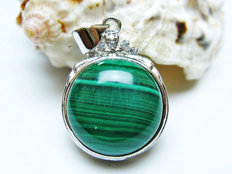 マラカイト ペンダント [T19-3856] 1枚目