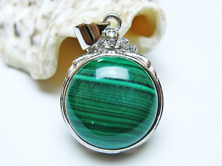 マラカイト ペンダント [T19-3856] 2枚目