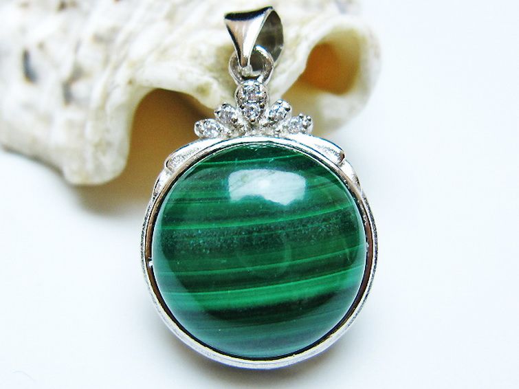 マラカイト ペンダント [T19-3861] 2枚目