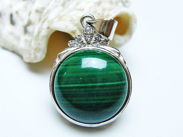 マラカイト ペンダント [T19-3875] 2枚目